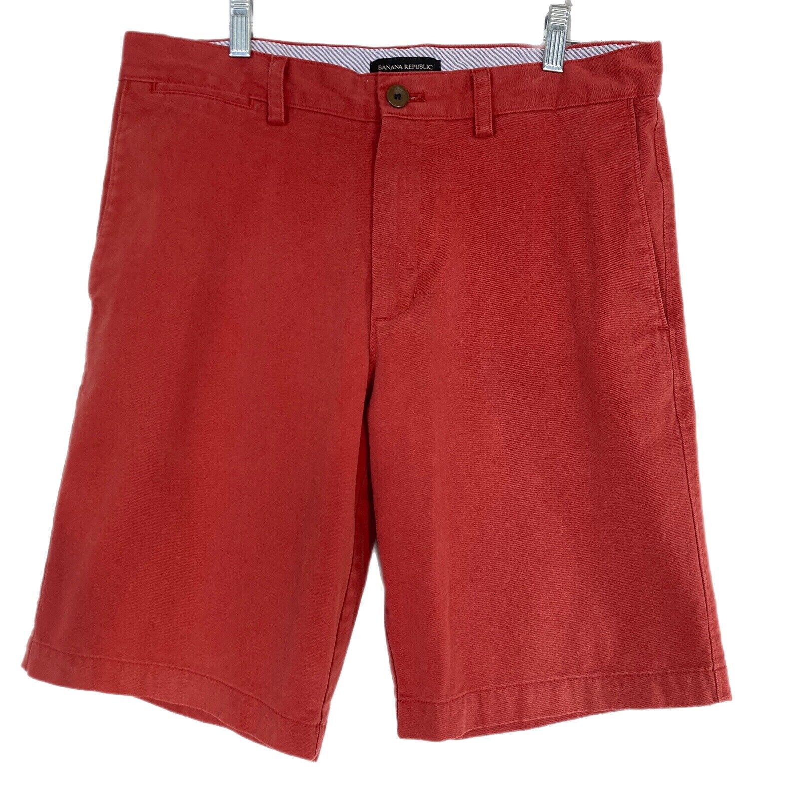 Mens 10" Chino Shorts 32 Redwood Rust Banana Republic Golf Preppy